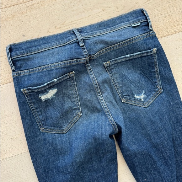 Mother Insider Crop Step Fray Distressed Jeans Wicked Wildflower 29 - Picture 7 of 11